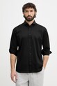 Karl Lagerfeld cămașă bărbați din bumbac negru 554639.605012