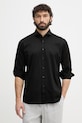 Karl Lagerfeld cămașă bărbați din bumbac negru 554639.605012
