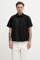 Ader Error koszula z bawełną męska czarny BP01SSSH0202BK