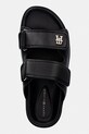 Tommy Hilfiger klapki damskie skórzane DOUBLE STRAP LEATHER SANDAL czarny FW0FW09121