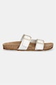 Tommy Hilfiger чехли дамски от кожа TH CLASSIC CORK SANDAL LEATHER FW0FW09118 бял SS26