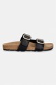 Tommy Hilfiger šľapky dámske kožené TH CLASSIC CORK SANDAL LEATHER FW0FW09118 čierna SS26