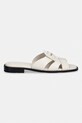 Tommy Hilfiger чехли дамски от кожа COIN LEATHER SANDAL FW0FW09126 бежов SS26