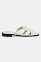 Tommy Hilfiger чехли дамски от кожа COIN LEATHER SANDAL FW0FW09126 бежов SS26
