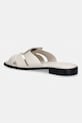 Обувки Tommy Hilfiger чехли дамски от кожа COIN LEATHER SANDAL FW0FW09126 бежов