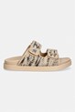 Tommy Hilfiger pantofle dámské DOUBLE STRAP RAFFIA SANDAL FW0FW09122 béžová SS26