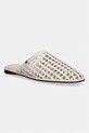 Tommy Hilfiger klapki damskie HILFIGER LEATHER MIX FLAT MULE beżowy FW0FW09280