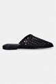 Tommy Hilfiger klapki damskie HILFIGER LEATHER MIX FLAT MULE FW0FW09280 czarny SS26
