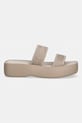 Calvin Klein šľapky dámske FLATFORM SNDL WEBBING HW0HW02878 béžová SS26