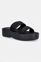 Calvin Klein pantofle dámské FLATFORM SNDL WEBBING černá HW0HW02878
