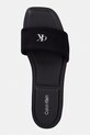 Calvin Klein šľapky dámske SQUARE FLAT SNDL CANVAS HW čierna HW0HW03129