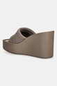 Obuv Calvin Klein šľapky na platforme po celej dĺžke dámske WEDGE 70 SNDL CANV MG HW0HW03134 hnedá