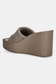 Обувки Calvin Klein дамски чехли със скосена пларформа WEDGE 70 SNDL CANV MG HW0HW03134 кафяв