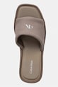 Calvin Klein дамски чехли със скосена пларформа WEDGE 70 SNDL CANV MG кафяв HW0HW03134