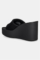 Обувки Calvin Klein дамски чехли със скосена пларформа WEDGE 70 SNDL CANV MG HW0HW03134 черен