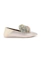 Kurt Geiger London mokasyny zamszowe Pom Pom Point Slip On płaski beżowy 5388365209