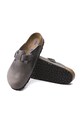 Birkenstock klapki skórzane Boston szary 1013256