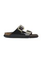 Birkenstock klapki skórzane Arizona płaski czarny 1029364