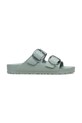 Birkenstock klapki skórzane Arizona EVA Big Buckle płaski zielony 1031301