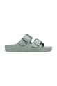 Birkenstock klapki skórzane Arizona EVA Big Buckle płaski zielony 1031301