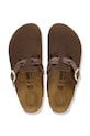 Birkenstock klapki zamszowe Boston brązowy 1031716