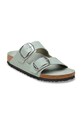 Birkenstock klapki skórzane Arizona Big Buckle 1031871 zielony SS26