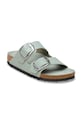 Birkenstock klapki skórzane Arizona Big Buckle 1031882.N zielony SS26