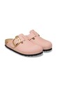 Obuwie Birkenstock klapki skórzane Boston Big Buckle 1031883.N różowy