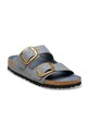 Birkenstock klapki skórzane Arizona Big Buckle 1032027 szary SS26
