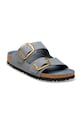 Birkenstock klapki skórzane Arizona Big Buckle 1032027 szary SS26