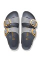 Birkenstock klapki skórzane Arizona Big Buckle 1032027 szary