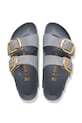 Birkenstock klapki skórzane Arizona Big Buckle 1032027 szary