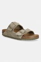 Birkenstock klapki zamszowe Arizona płaski zielony 1032061