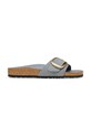 Birkenstock klapki skórzane Madrid Big Buckle pozostałe szary 1032090