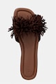 Inuikii klapki damskie zamszowe Fringes Flower brązowy 1014.003.0031.150