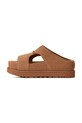 UGG klapki zamszowe W Goldenstar Hi Cutout Slide brązowy 1175132.CHE