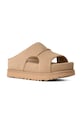 UGG klapki zamszowe W Goldenstar Hi Cutout Slide 1175132.SAN beżowy SS26