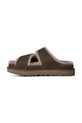 UGG klapki zamszowe W Greenport Cross Strap Slide brązowy 1178470.DNSS