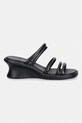 Camper σαγιονάρες σε σφήνα Γυναικεία δερμάτινες Louise Sandal K201938.001 μαύρο SS26
