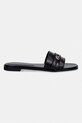 Tory Burch klapki skórzane Romy Slide 181993.006 czarny SS26