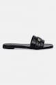 Tory Burch klapki skórzane Romy Slide 181993.006 czarny SS26