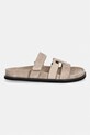 Tory Burch šľapky na plochom podpätku dámske semišové Ines Sport Slide 163481.256 béžová SS26