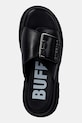 Buffalo klapki na platformie damskie Pluto Slide Buckle czarny 1602333