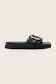 Δερμάτινες παντόφλες AllSaints Ellie Western Sandals φλατ μαύρο W038FE.BLK
