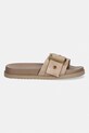 AllSaints klapki skórzane Ellie Western Sandal W039FE.BRN beżowy SS26