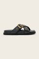 Δερμάτινες παντόφλες AllSaints Suki Western Sandal φλατ μαύρο W042FE.BLK