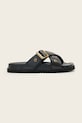 Δερμάτινες παντόφλες AllSaints Suki Western Sandal φλατ μαύρο W042FE.BLK