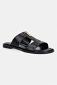 MICHAEL Michael Kors šľapky na plochom podpätku dámske kožené Berkley Flat Sandal čierna 40S6BRFS1L.001
