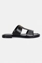 MICHAEL Michael Kors šľapky na plochom podpätku dámske kožené Berkley Flat Sandal 40S6BRFS1L.001 čierna SS26