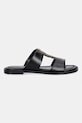 MICHAEL Michael Kors šľapky na plochom podpätku dámske kožené Berkley Flat Sandal 40S6BRFS1L.001 čierna SS26